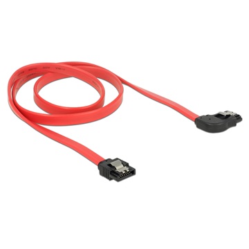 Delock 83970 6 Gb/s SATA-kábel egyenes csatlakozódugóval > jobbra nézo SATA, 70 cm, piros, fém