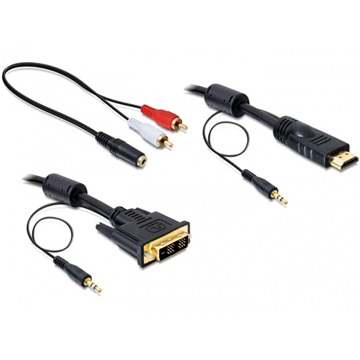 Delock 84455 apa / apa DVI - HDMI kábel hanggal - 2m