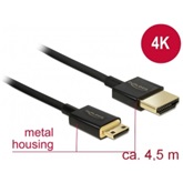 Delock 84780 High Speed HDMI-kábel Ethernettel - HDMI A dugó > HDMI Mini-C-csatlakozódugó, 3D