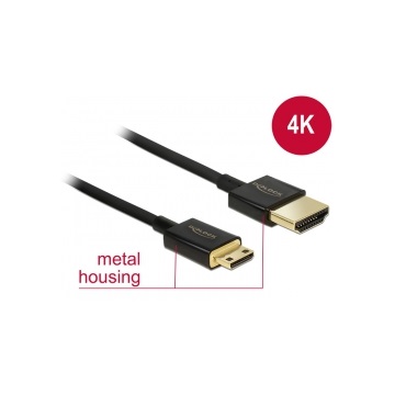 Delock 84787 A apa > mini-c apa 3D 4K High Speed HDMI kábel Ethernettel -0,5m
