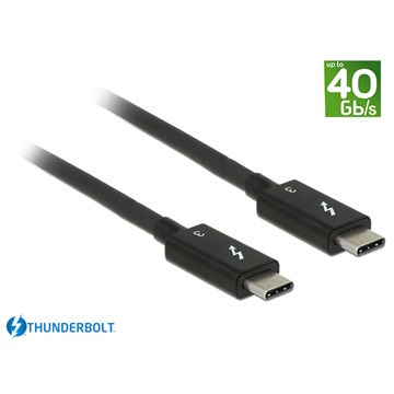 Delock 84844 Thunderbolt™ 3 (40 Gb/s) USB-C™ kábel, csatlakozódugó > csatlakozódugó, passzív, 0,5 m, 5 A,