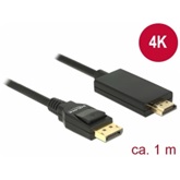 Delock 85316 Kábel Displayport 1.2 dugó > High Speed HDMI-A dugó passzív 4K - 1 m - fekete
