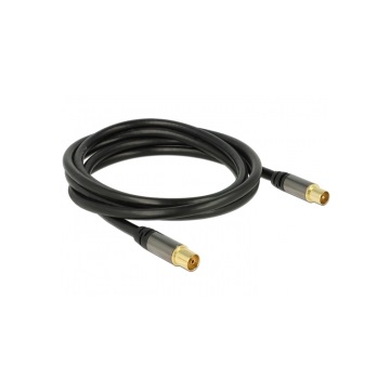 Delock 88923 IEC(koax) dugó > IEC(koax) aljzat antenna kábel - 2 m - Fekete