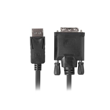 Lanberg Displayport male V1.2 - DVI-D male (24+1) dual link kábel - 1m - fekete