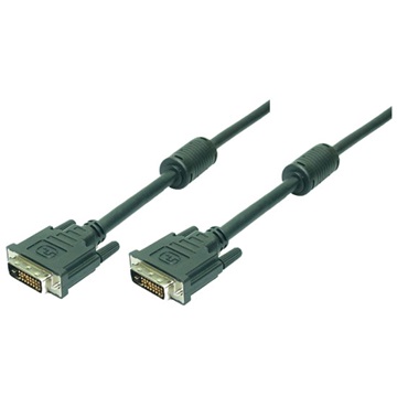 LogiLink CD0001 2x apa DVI kábel - Fekete - 2m