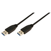 LogiLink CU0038 USB 3.0 A - A kábel - Fekete - 1m