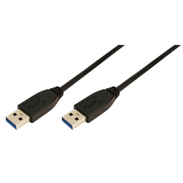 LogiLink CU0038 USB 3.0 A - A kábel - Fekete - 1m