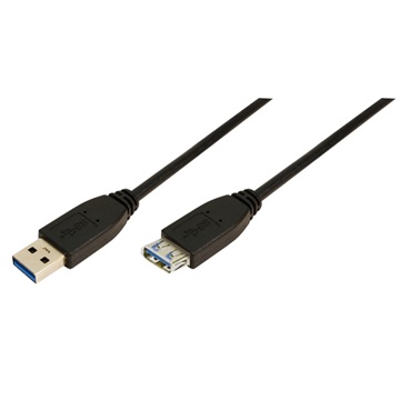 LogiLink CU0042 USB 3.0 Type A>TypeA hosszabbító kábel - Fekete - 2m