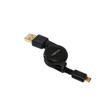 LogiLink CU0090 USB2.0 Micro-B apa / USB-A apa felcsévélhető kábel