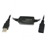 LogiLink UA0146 USB 2.0 hoszabbító kábel - Fekete - 20m