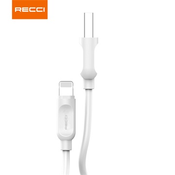 RECCI RCL-P200W Lightning-USB kábel, fehér - 2m