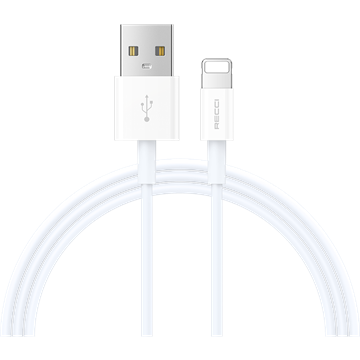 RECCI RS06L Lightning-USB kábel, fehér - 1m