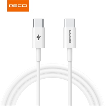 RECCI RTC-P05CC 60W TypeC-TypeC gyorstöltő kábel, fehér - 1,5m - Bontott, dobozsérült termék