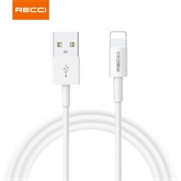 RECCI RTC-P05L Lightning-USB 2.4A gyorstöltő kábel, fehér - 1,5m