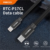 RECCI RTC-P17CL 20W PD TypeC-Lightning gyorstöltő kábel, fekete - 1,5m