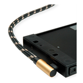 ROLINE Adapter USB-C (90°) - USB 2.0 - 0,8m - arany/fekete