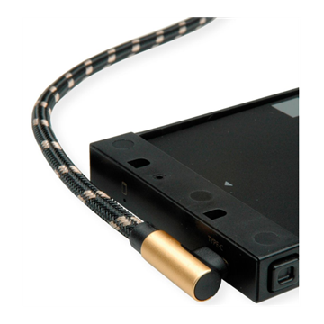 ROLINE Adapter USB-C (90°) - USB 2.0 - 0,8m - arany/fekete