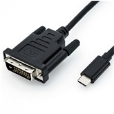 ROLINE USB C 3.1 - DVI adapter M/M kábellel - 1m