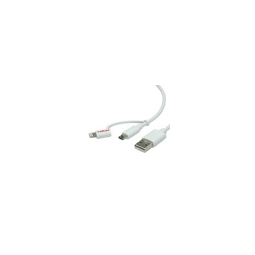 Roline USB A - MicroB + Lightning adatkábel - 1m