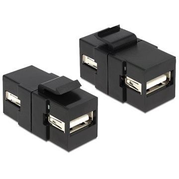 Delock 86367 USB 2.0 A foglalat > USB 2.0 A foglalat Keystone modul - Fekete