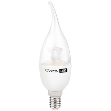 LED Canyon E14 BXS38 átlátszó gyertya bura 6W 470lm 2700K - Meleg fehér
