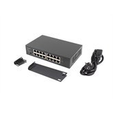 Lanberg 16 portos Gigabites Ethernet Switch 10"/19" rackes