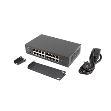 Lanberg 16 portos Gigabites Ethernet Switch 10"/19" rackes