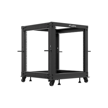 Lanberg 19" 12U 600x600-1100 állítható rack keret, fekete