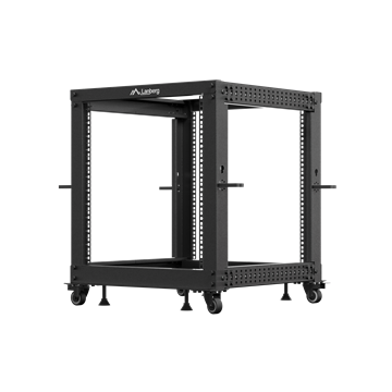 Lanberg 19" 12U 600x600-1100 állítható rack keret, fekete