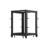 Lanberg 19" 15U 600x600-1100 (állítható mélységű) szabadon álló rack keret, fekete