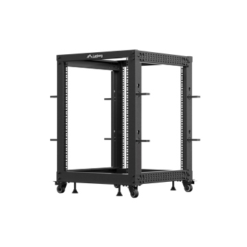 Lanberg 19" 15U 600x600-1100 (állítható mélységű) szabadon álló rack keret, fekete