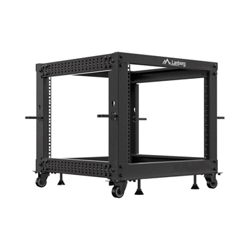 Lanberg 19" 9U 600x600-1100 (állítható mélységű) szabadon álló rack keret, fekete