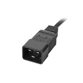Lanberg 19" PDU/elosztósor 1U 16A 2m 4X C19 6X IEC C13 aljzat, fekete C20