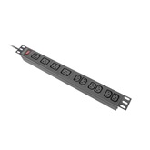 Lanberg 19" PDU/elosztósor 1U 16A 2m 4X C19 6X IEC C13 aljzat, fekete C20