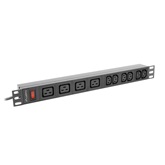 Lanberg 19" PDU/elosztósor 1U 16A 2m 4X C19 6X IEC C13 aljzat, fekete C20