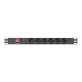 Lanberg 19" PDU/elosztósor 1U 16A 2m 6x Schuko aljzat, fekete