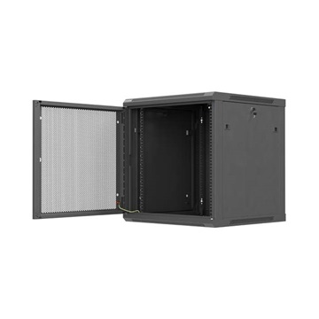 Lanberg 19" fali rack szekrény 12U/600X600 perforált ajtó, lapraszerelt, fekete