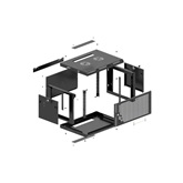 Lanberg 19" fali rack szekrény 12U/600X600 perforált ajtó, lapraszerelt, fekete