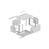 Lanberg 19" fali rack szekrény 12U/600X600 perforált ajtó, lapraszerelt, szürke