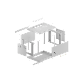 Lanberg 19" fali rack szekrény 4U/600X450 lemezajtó, lapraszerelt, szürke