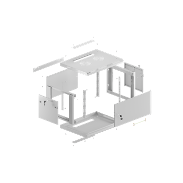 Lanberg 19" fali rack szekrény 4U/600X450 lemezajtó, lapraszerelt, szürke