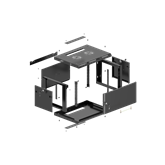 Lanberg 19" fali rack szekrény 4U/600X600 lemezajtó, lapraszerelt, fekete