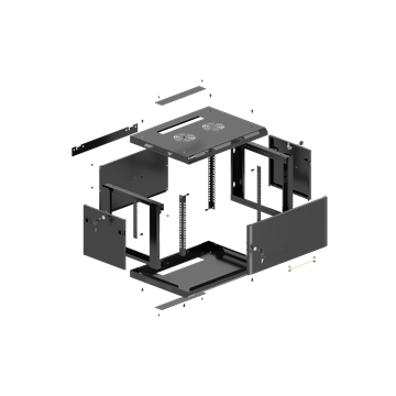 Lanberg 19" fali rack szekrény 4U/600X600 lemezajtó, lapraszerelt, fekete