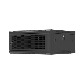 Lanberg 19" fali rack szekrény 4U/600X600 perforált ajtó, lapraszerelt, fekete