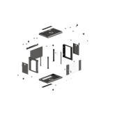 Lanberg 19" fali rack szekrény 6U/540X350 üvegajtó, lapraszerelt, fekete