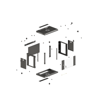 Lanberg 19" fali rack szekrény 6U/540X350 üvegajtó, lapraszerelt, fekete