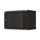 Lanberg 19" fali rack szekrény 6U/540X350 üvegajtó, lapraszerelt, fekete
