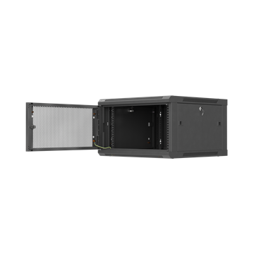 Lanberg 19" fali rack szekrény 6U/600X600 perforált ajtó, lapraszerelt, fekete