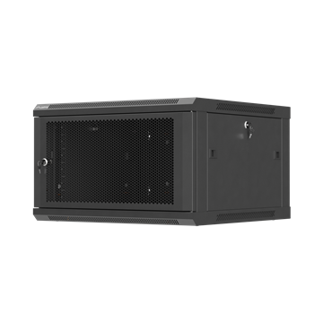 Lanberg 19" fali rack szekrény 6U/600X600 perforált ajtó, lapraszerelt, fekete