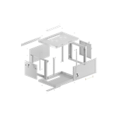 Lanberg 19" fali rack szekrény 6U/600X600 perforált ajtó, lapraszerelt, szürke